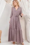 Платье Amori 9744 сирень в цветы 170