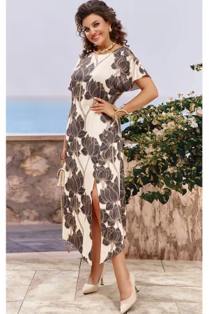 Платье Vittoria Queen 25703 * бежевый+принт цветы