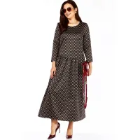 Платье Taita Plus 2526-3 т.шоколад + беж