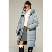 Пальто Beautiful & Free 8022 серо-голубой