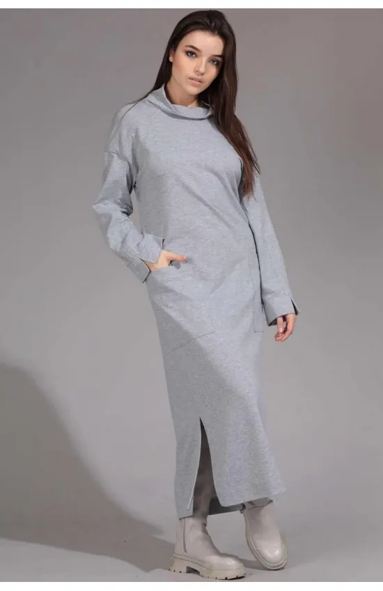 Платье Амулет 9603 серый-164