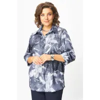 Блузка Белэльстиль 877-326 синий принт