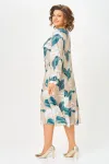 Платье Swallow 885.2 бежевый принт «ярко-голубые и белые листья»