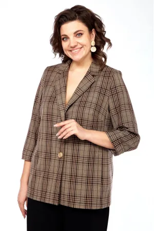 Пиджак Lakona 11429 шоколад в клетку