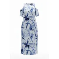 Платье Vittoria Queen 28633 молочный, синий, принт