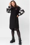 Платье Michel Chic 2159 чёрный + клетка