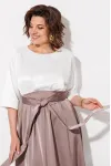 Платье Anastasia Mak 1229 жемчужный+капучино