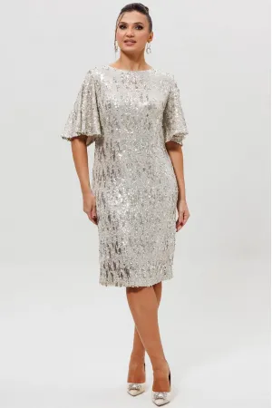 Платье Mislana 1037/1 серебро