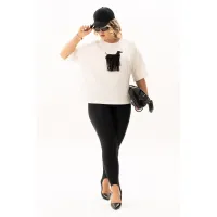 Блузка Algranda 4140-8 Черный,Молочный