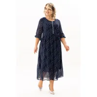 Платье Algranda 4145-с Синий,Молочный