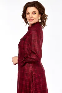 Платье Celentano 5078 бордовая клетка