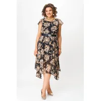 Платье Solomea Lux 958А черный с бежевым