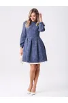 Платье Your Size 2268/170 Синий с добавлением бежевых нитей