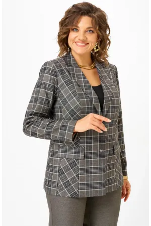 Пиджак Белэльстиль 412-314 клетка коричневая