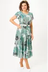 Платье Swallow 843.6 мятный/принт «тропические листья»