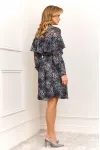 Платье Agatti 5898 серо-синий с принтом