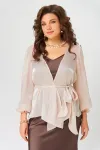 Блузка Fita 20763 Туника с поясом пудра