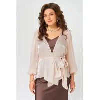 Блузка Fita 20763 Туника с поясом пудра