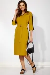 Платье Карина Делюкс М-1208горчица горчица, черный