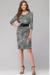 Платье Svetlana Style 1093 бежевые узоры+темно-синий