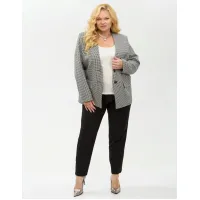 Пиджак Your Size 2265/170 Черно-белый в «гусиную лапку»