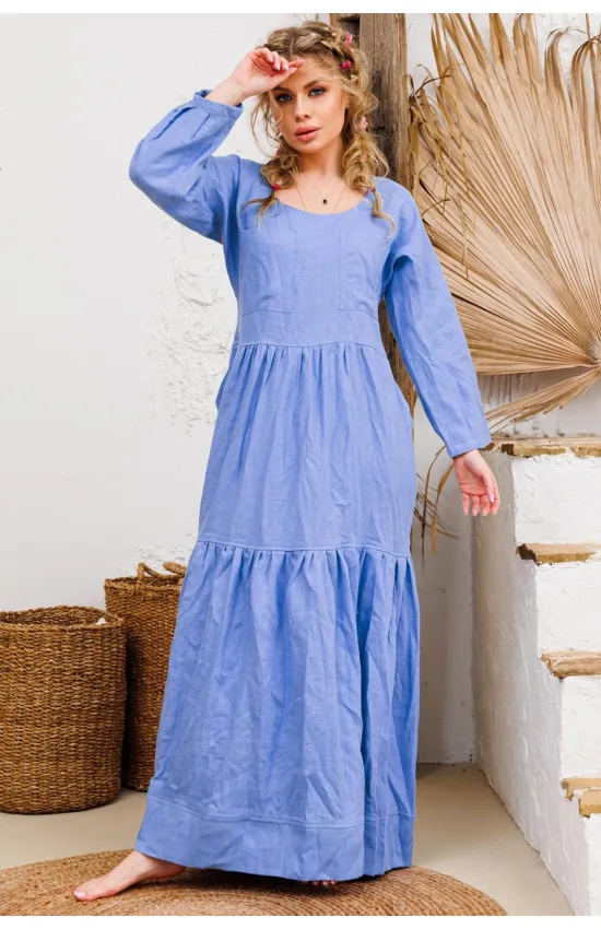 Платье Амулет 9922 голубой 170