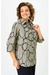 Блузка Белэльстиль 877-326 олива+черный Блузка Белэльстиль 877-326 олива+черный