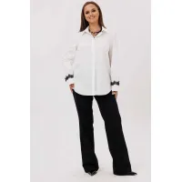 Блузка Mislana 12412 белый(отделка кружево) Блузка Mislana 12412 белый(отделка кружево)