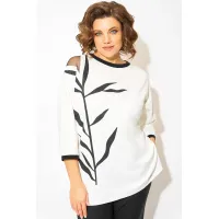 Блузка Лилиана 1495 бело-черный