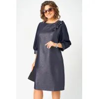 Платье Eva Grant 7310D синий баклажан