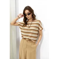 Майка Люше 4350 оттенки бежево-коричневый