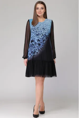 Платье Svetlana Style 1054 голубой+черный