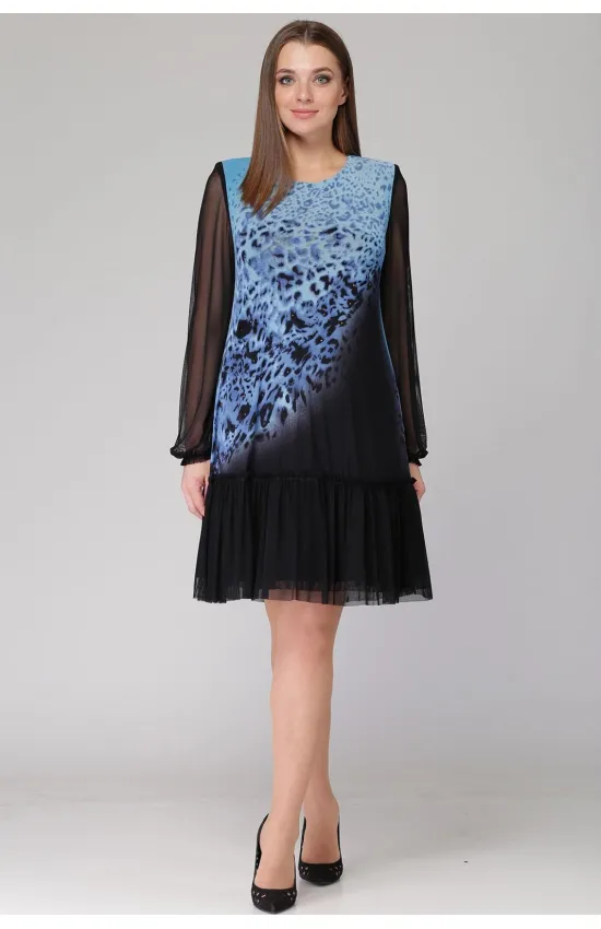 Платье Svetlana Style 1054 голубой+черный