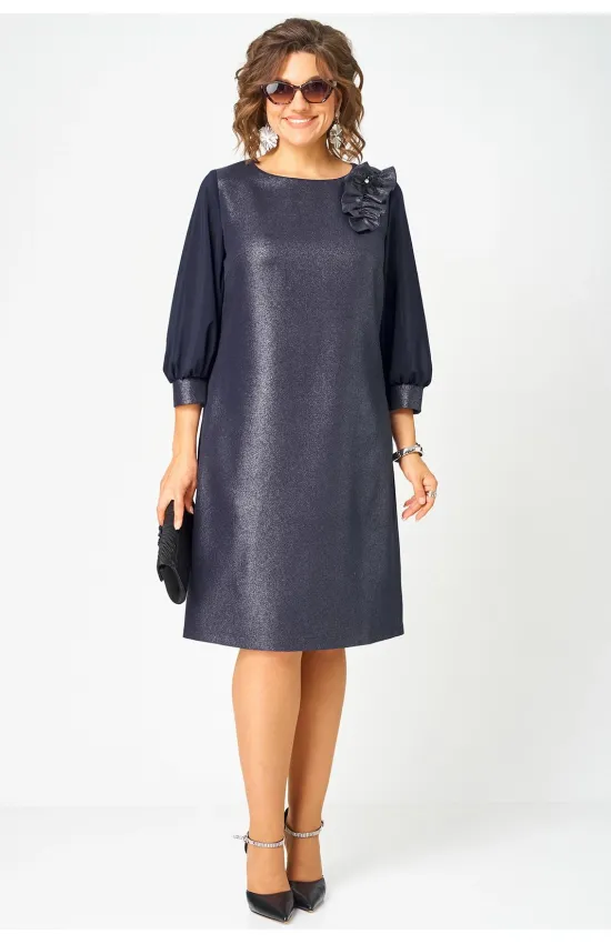 Платье Eva Grant 7310D синий баклажан