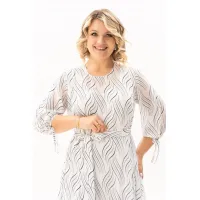 Платье Algranda 4146 Синий,Молочный