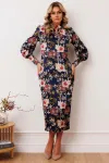 Платье Мода-Юрс 2915 темно-синий_цветы
