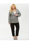 Пиджак Your Size 2265/164 Черно-белый в «гусиную лапку»