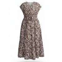 Платье Vittoria Queen 27803 молочно-коричневый принт