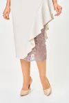Платье Mira Fashion 5654 молочный+кружево