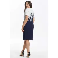 Платье Angelina 843 темно-синий+белый