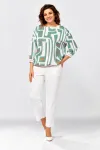 Блузка Swallow 872.6 принт молочно- мятный
