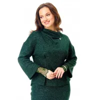 Кофта T&n 7731 изумруд с серебристым блеском.
