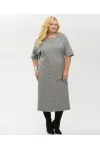 Платье Your Size 2264/170 Черно-белый в «гусиную лапку»