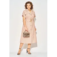 Платье Лилиана 1521 кофе+горох