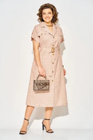 Платье Лилиана 1521 кофе+горох