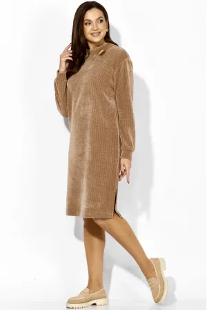 Платье Таиер 1410 полоска, бежевый