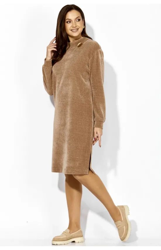 Платье Таиер 1410 полоска, бежевый