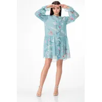 Платье Anelli 1019 бирюзовый Платье Anelli 1019 бирюзовый