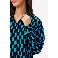 Блузка Vizavi 735 черно+голубой