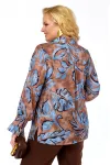 Блузка Элль-Стиль 2398/2 а коричневый, голубой принт Блузка Элль-Стиль 2398/2 а коричневый, голубой принт